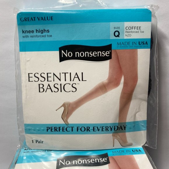 8 No Nonsense Knee Highs Queen Coffee Brown